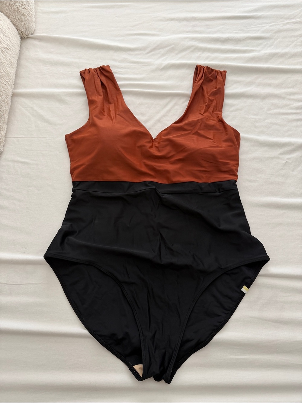summersalt Two-Tone Rust and Black One-Piece Swimsuit